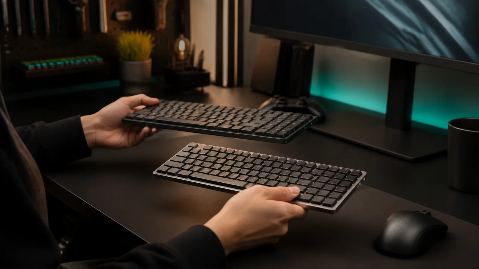Imagem editorial do comparação: Logitech G915 TKL vs G515 Lightspeed