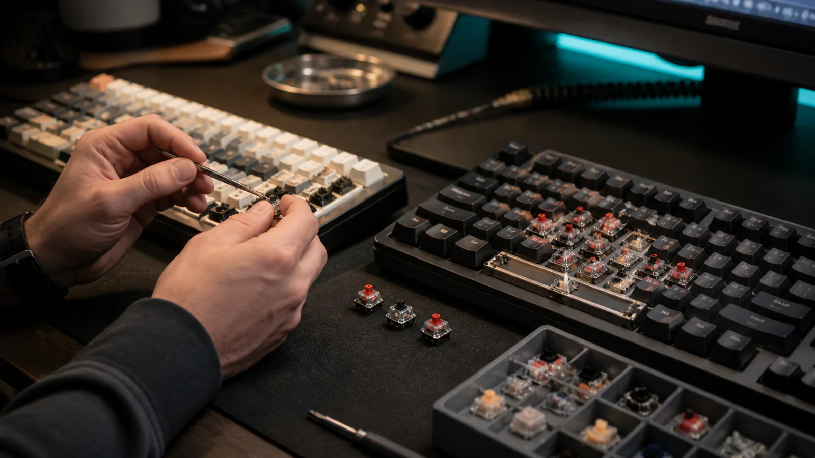 Imagem editorial do comparação: Razer Huntsman V3 Pro vs EPOMAKER HE80