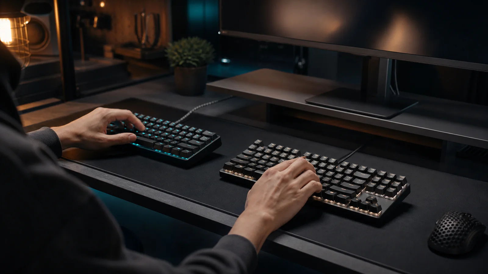 Imagem editorial do comparação: Razer Huntsman V3 Pro vs SteelSeries Apex Pro TKL Gen 3
