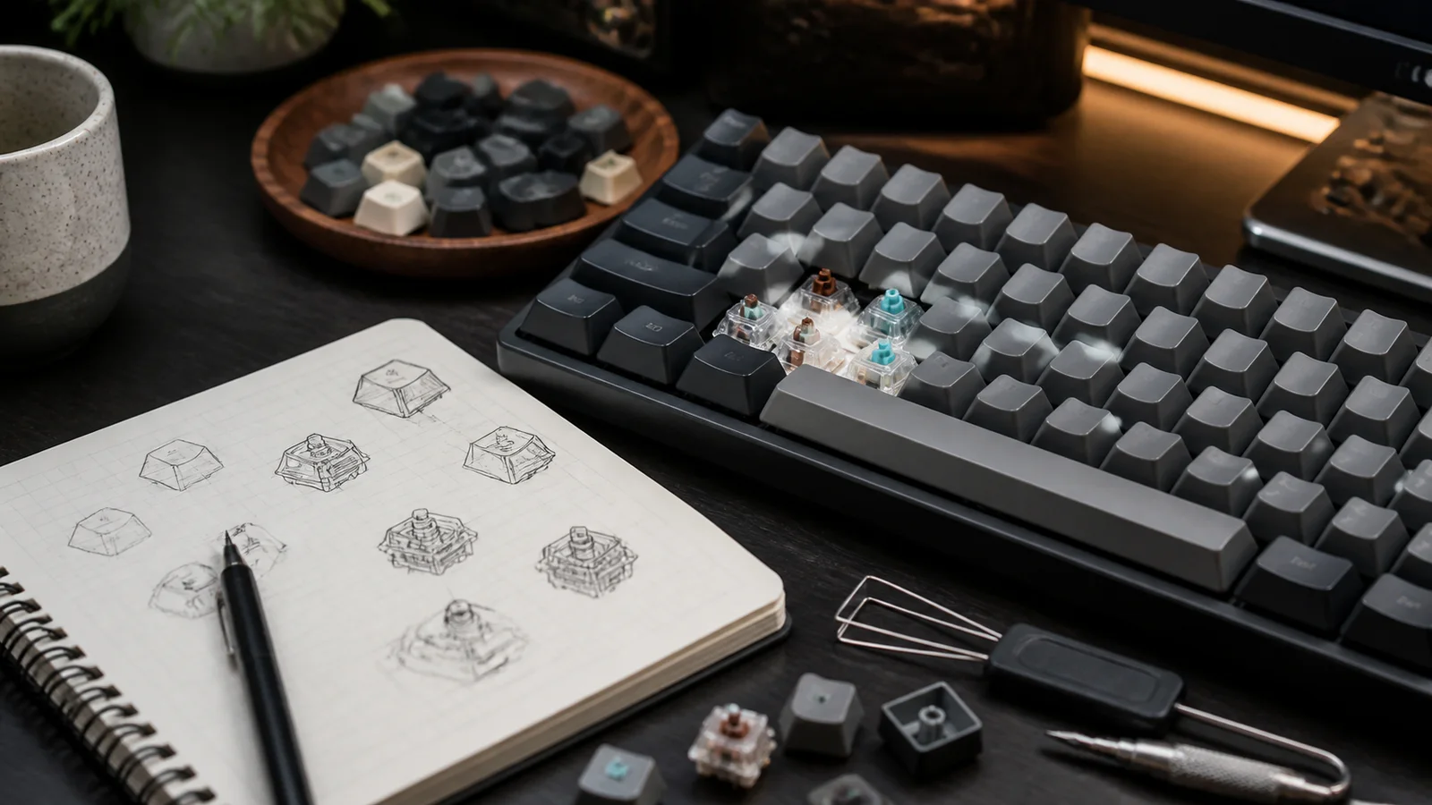 Imagem editorial do guia: Glossário de teclados gaming: todos os termos explicados